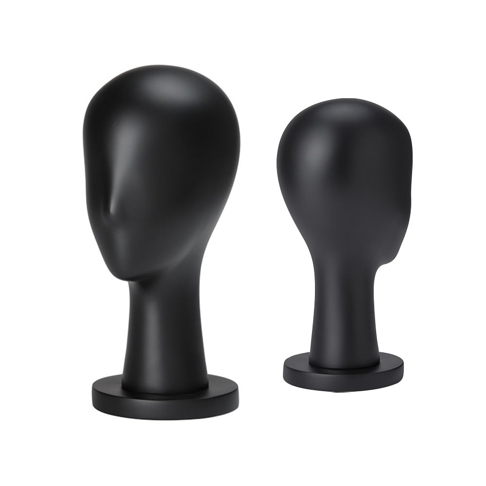 Luxury Black Fiberglass Mannequin Head - Jewelry & Wig Display Stand
