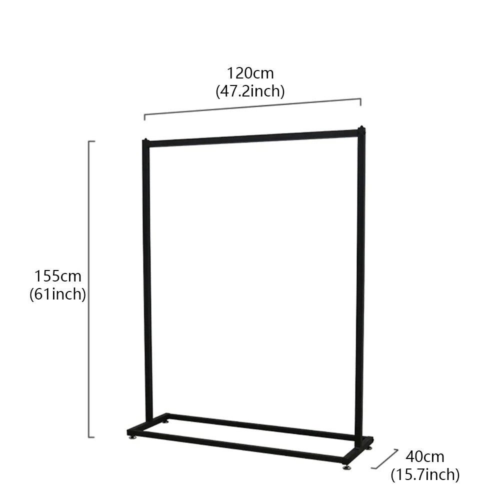 JELIMATE Black Floor-Standing Clothing Display Rack for Retail Store & Home Closet