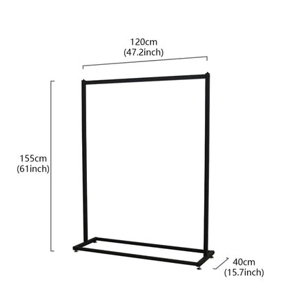 JELIMATE Black Floor-Standing Clothing Display Rack for Retail Store & Home Closet