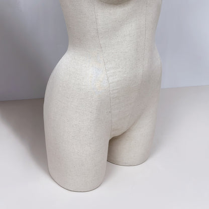 JELIMATE Half Body Mannequin Torso, Linen Dress Form for Lingerie Underwear Display