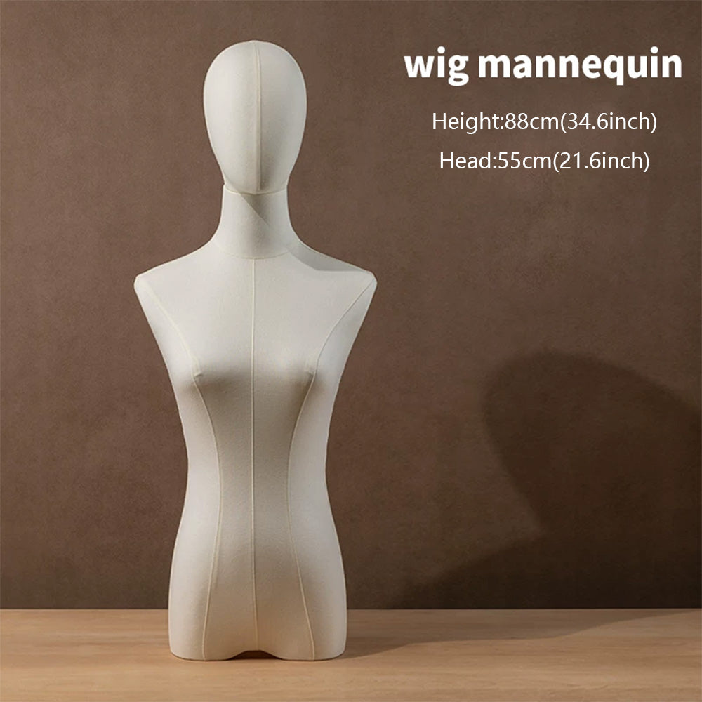 JELIMATE Fabric Mannequin Head Display Stand for Wigs Hats Scarves with Adjustable Base