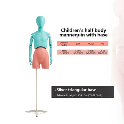 Premium Modern Mannequin Torso - Flexible Rotating Waist & Articulated Wooden Arms - Male, Female & Child Models