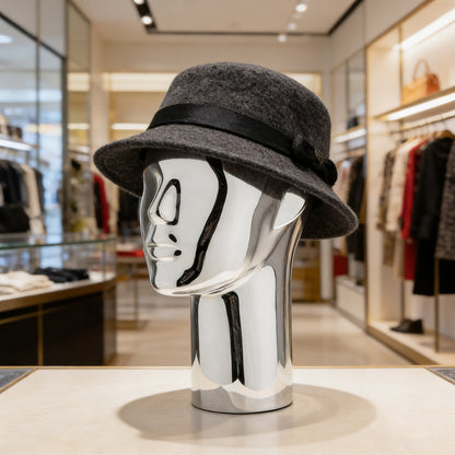 Premium Electroplated Mannequin Head Display Stand - Luxury Wig Hat Glasses Jewelry Holder