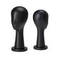 Cabeza de maniquí de lujo de fibra de vidrio negra - Expositor de joyas y pelucas