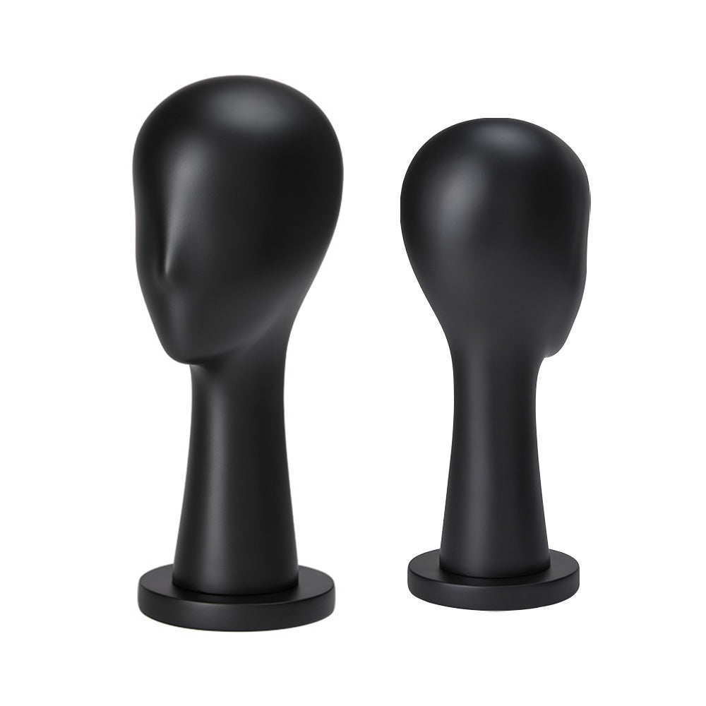 Luxury Black Fiberglass Mannequin Head - Jewelry & Wig Display Stand