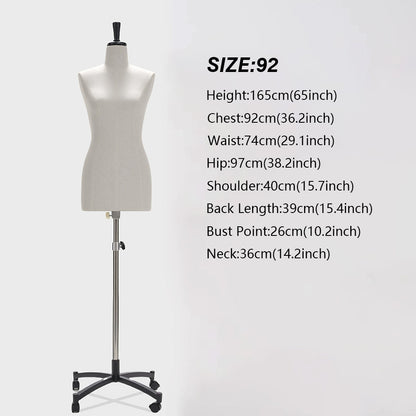 Professional Dress Form for Pattern Making - 3D Tailoring Mannequin (Multiple Sizes)