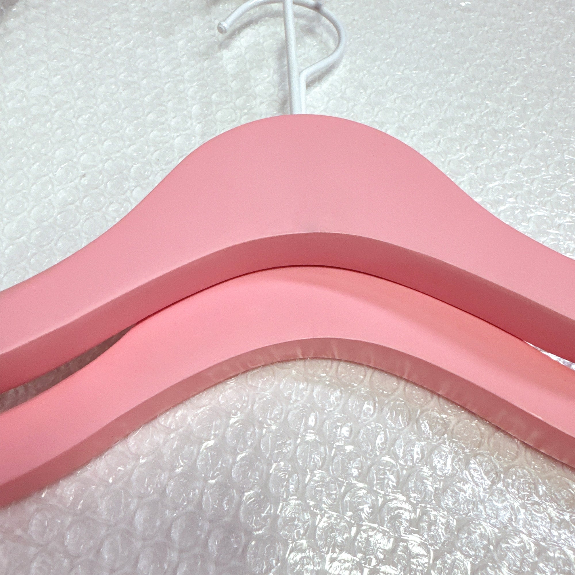 Luxury Pink Wooden Hanger with Non-Slip Clips