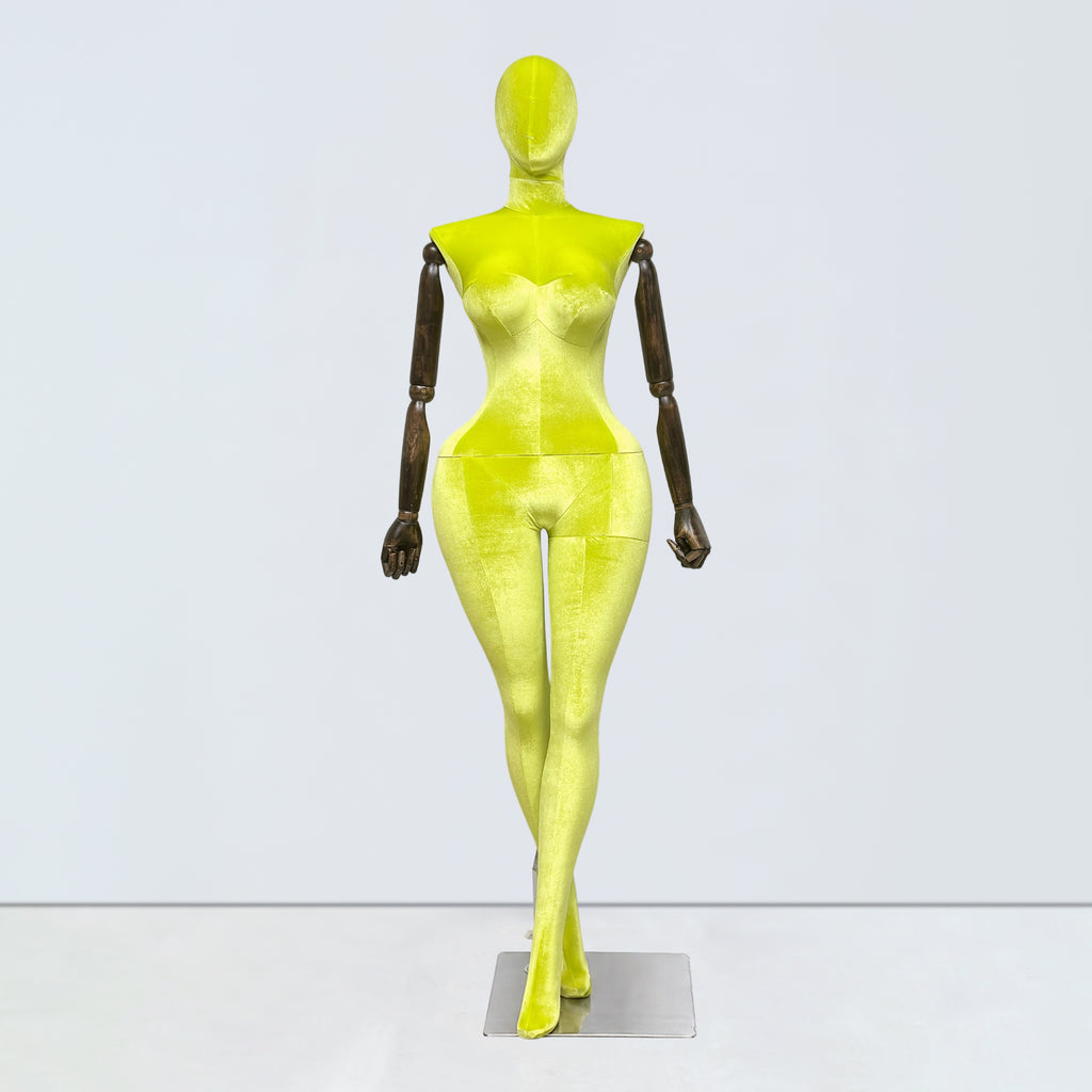 JELIMATE Plus Size Velvet Female Mannequin | Curvy Hourglass Full Body Display Form