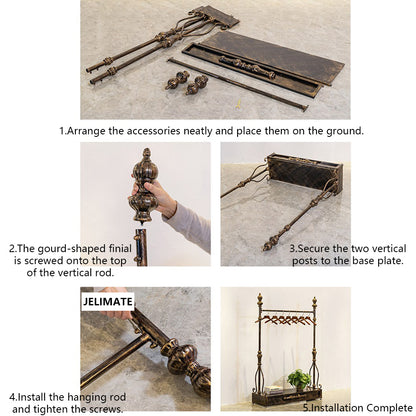 JELIMATE 70.8" Antique Bronze Clothing Rack – Iron Garment Rack for Bedroom & Boutique