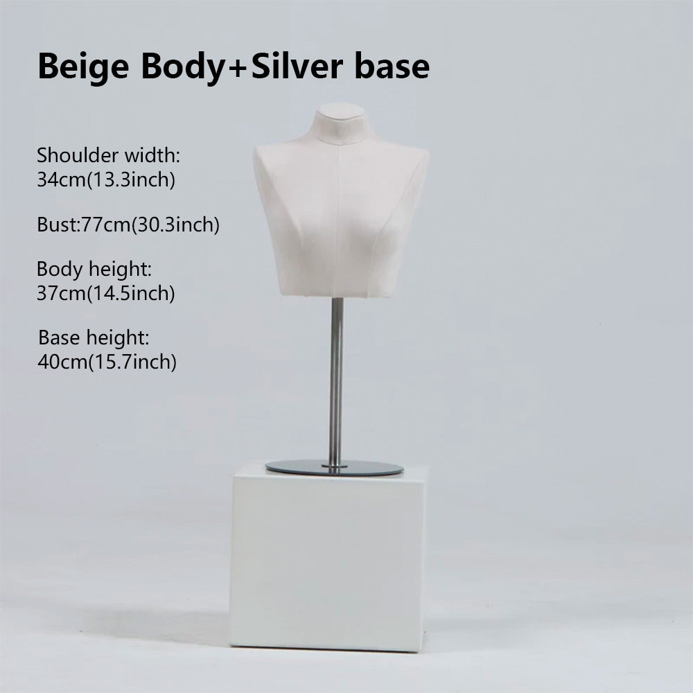 Suede Bust Mannequin for Lingerie Display - Handcrafted Matte Finish Display Prop