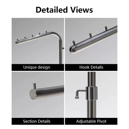 JELIMATE Adjustable Clothing Rack 43.3-70.8" | Stainless Steel Garment Stand for Boutique