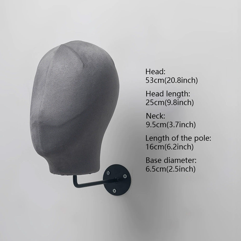 JELIMATE Wall Mount Mannequin Head Display Stand for Hats Wigs Glasses Earrings