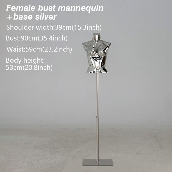 Electroplated Lingerie Mannequin - Female Torso & Hip Display for Boutique Retail