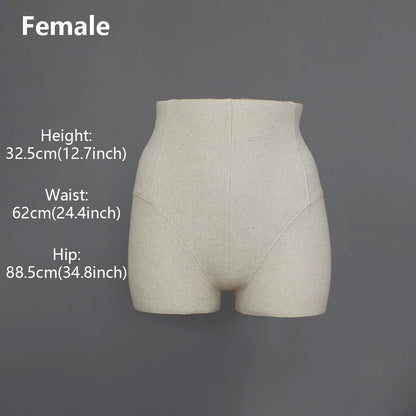 JELIMATE Male & Female Buttocks Mannequin for Underwear Swimwear Shorts Belt Display Stand