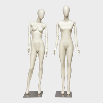 JELIMATE Full Body Female Mannequin Flexible Arms Fiberglass Window Display Dummy