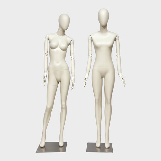 JELIMATE Full Body Female Mannequin Flexible Arms Fiberglass Window Display Dummy
