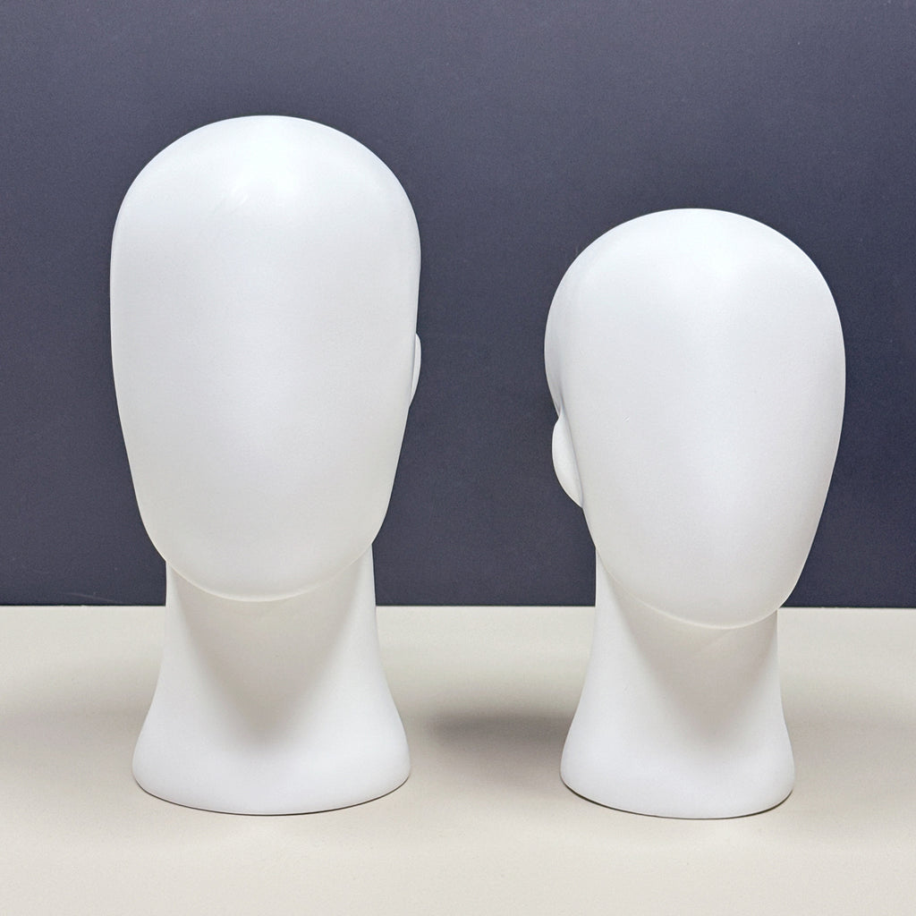 White Abstract Mannequin Head - Professional Display Stand for Wigs, Hats & Accessories