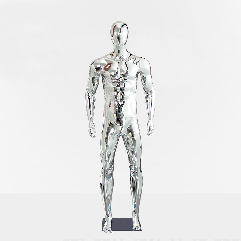 Maniquí masculino de cuerpo entero - Modelo deportivo musculoso galvanizado de 192 cm 