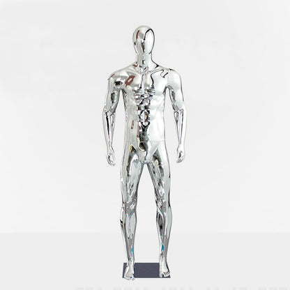 Maniquí masculino de cuerpo entero - Modelo deportivo musculoso galvanizado de 192 cm 