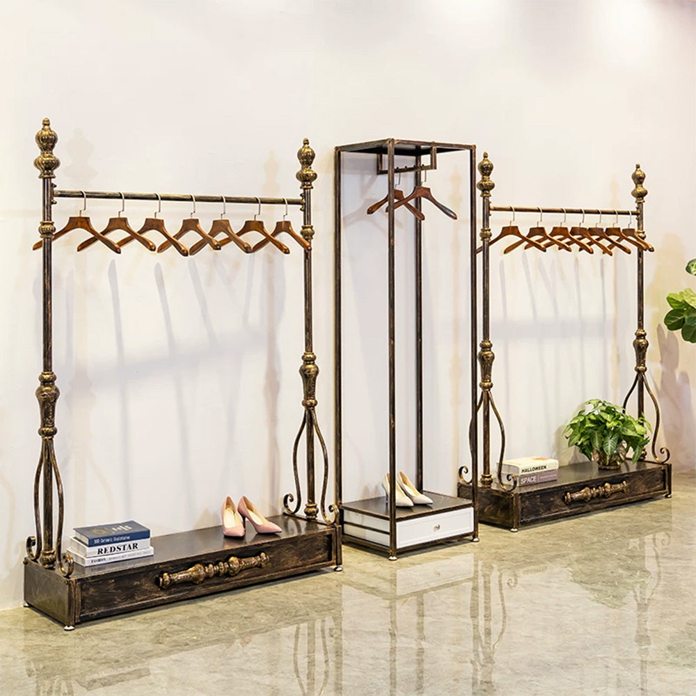 JELIMATE 70.8" Antique Bronze Clothing Rack – Iron Garment Rack for Bedroom & Boutique