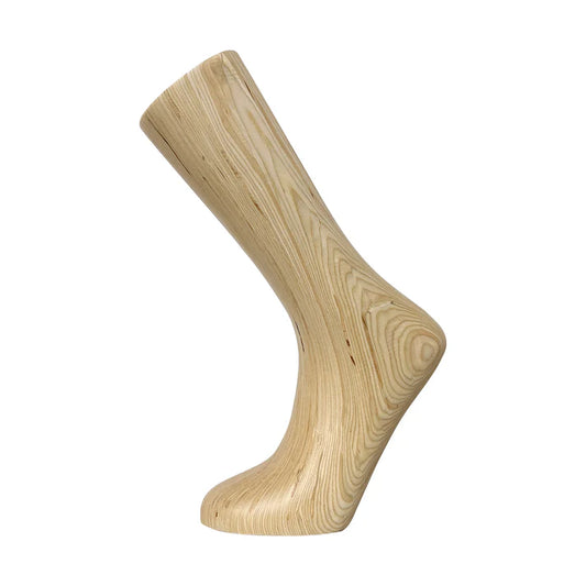 Solid Wood Foot Mannequin - Natural Wood Grain Display Stand | JELIMATE