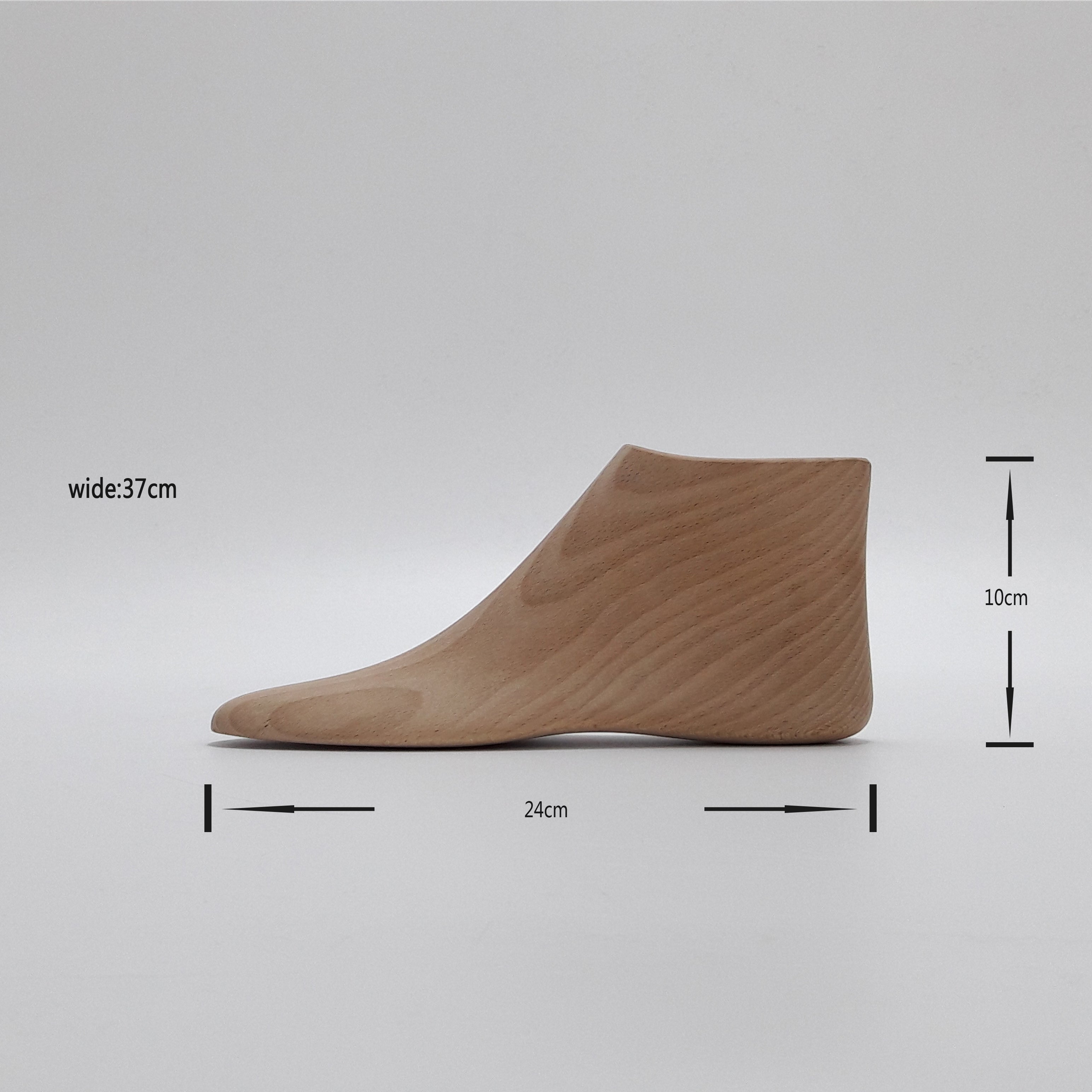 JELIMATE Wooden Foot Mannequin Flat & High Heel Beech Wood Shoe Sock Display Prop