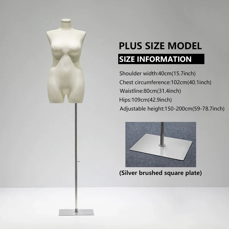 Maniquí de mujer de talla grande: Exhibición de siluetas con curvas para una moda inclusiva