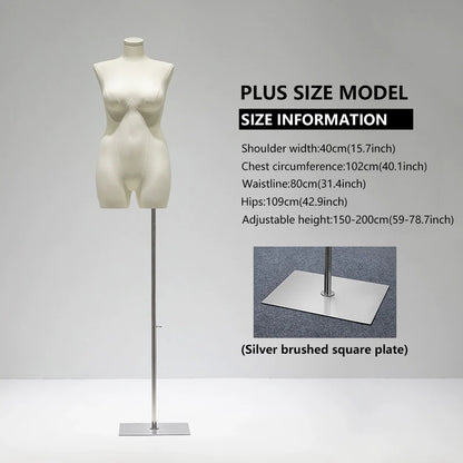 Maniquí de mujer de talla grande: Exhibición de siluetas con curvas para una moda inclusiva
