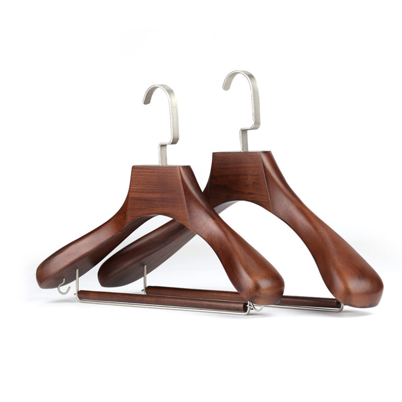 JELIMATE 10-Pack Retro Best Wooden Clothes Hangers, Multi Clothes Hangers & Pants Hangers