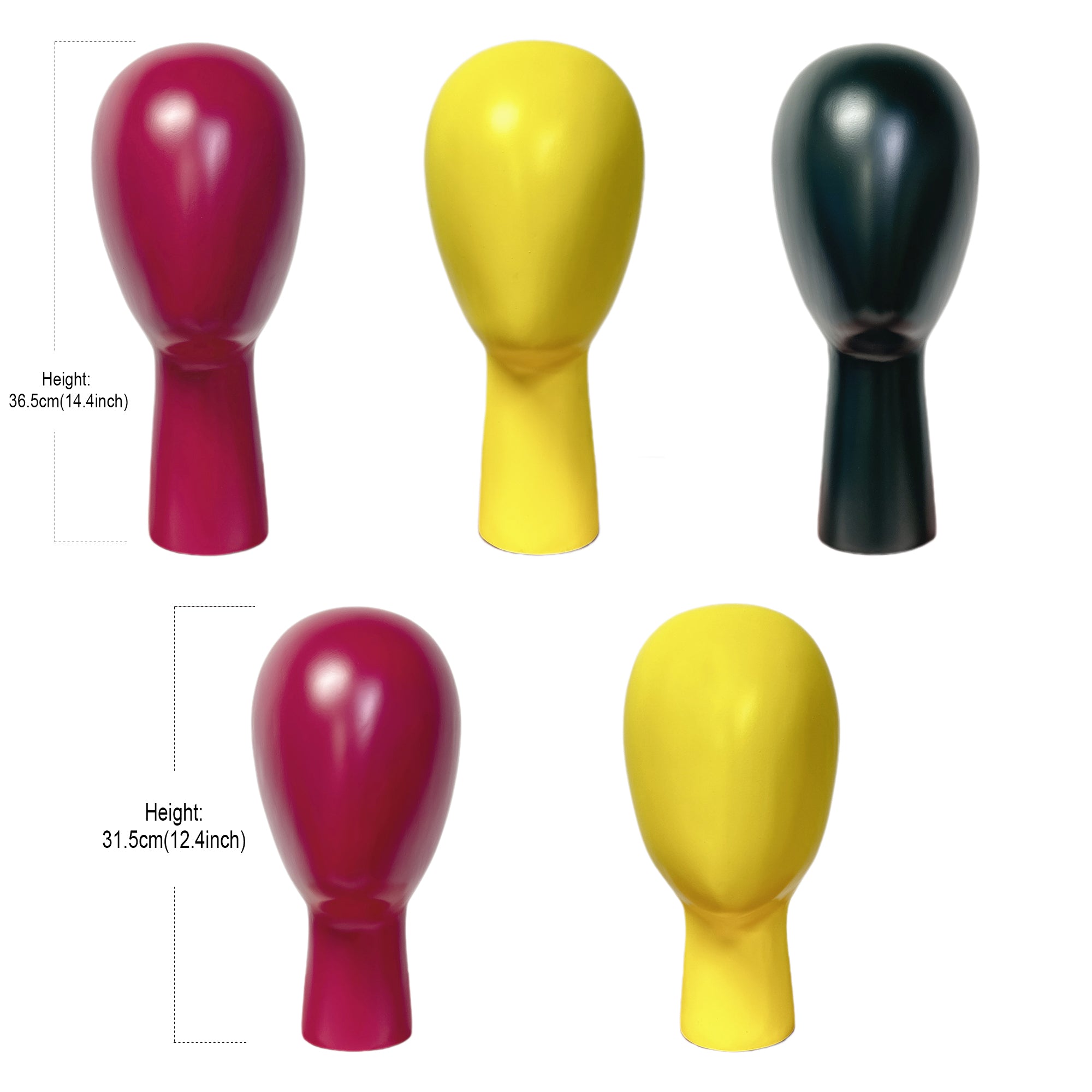 Jelimate Colorful Real Wooden Mannequin Head Stand,Solid Wood Head Mannequin Hat Display Head Model Props,Wig Display Stand Headband Mannequin Sunglasses Holder