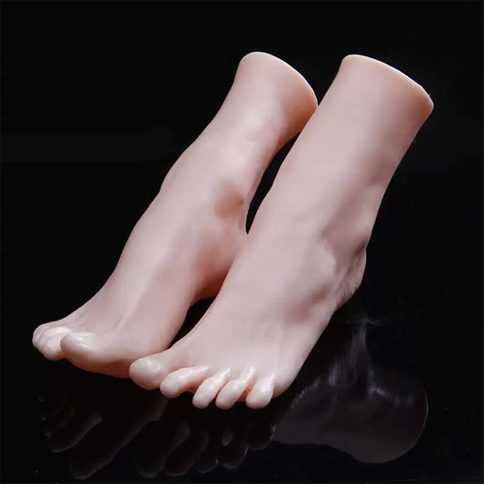 JELIMATE Realistic Female Soft Silicone Foot Mannequin for Shoes Socks Stockings Display