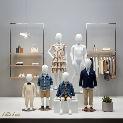 白色儿童模特橱窗展示1