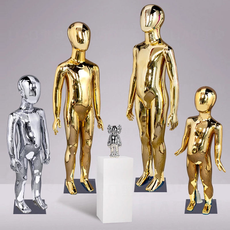 Jelimate Gold & Silver Full Body Kid Mannequin | Children Dress Form for Clothing Store Window Display