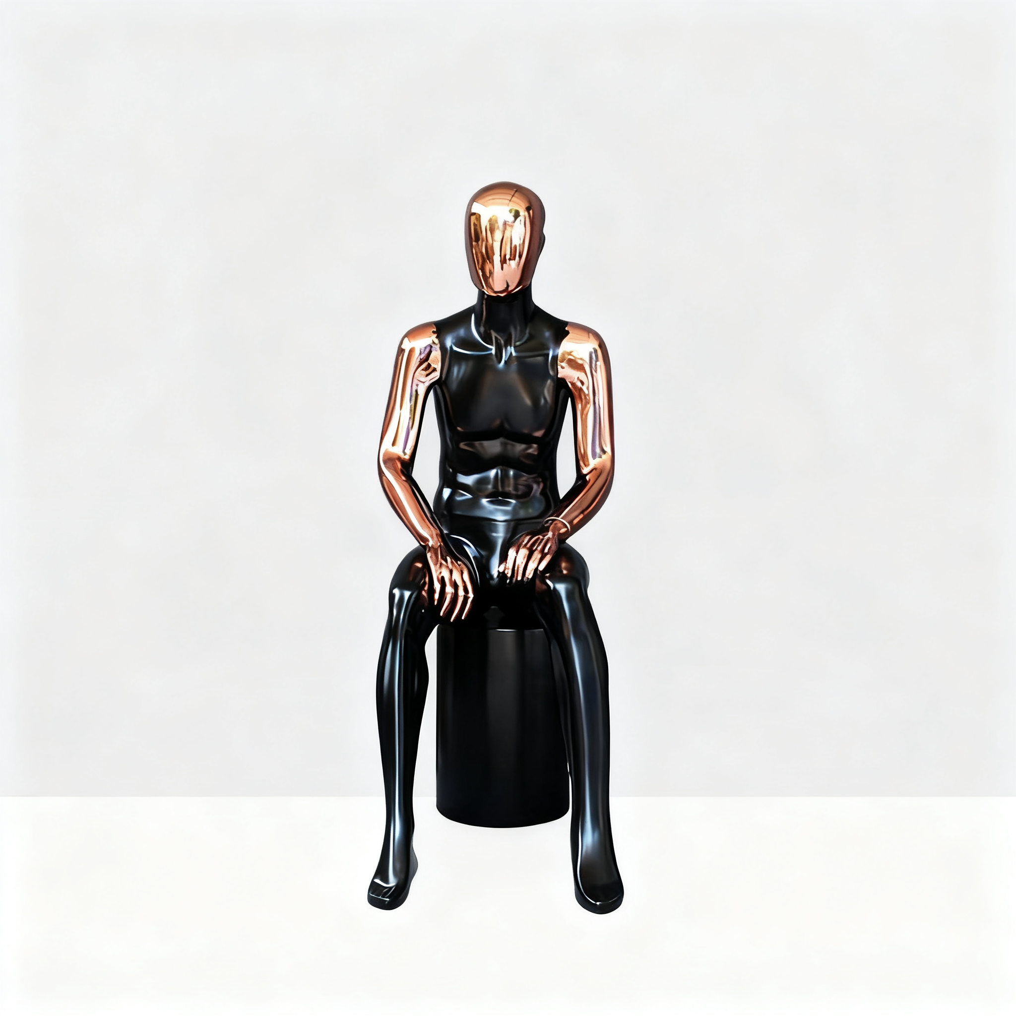 JELIMATE Rose Gold Fiberglass Mannequin - Full Body Male Display for Fashion Window