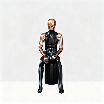 Rose Gold Fiberglass Mannequin - Full Body Male Display for Fashion Window