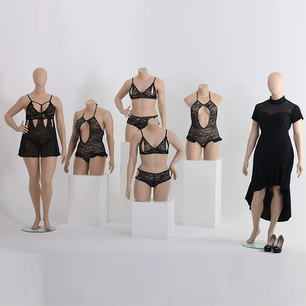Jelimate Full Body Female Plus Size Mannequin,Half Body Women Plus Size Dress Form Model,Big Breast Lingerie Swimsuit Pant Bikini Underwear Mannequin