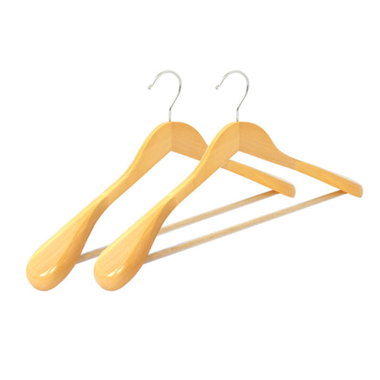 Retro Wide-Shoulder Wooden Hanger: Premium Non-Slip Closet Essential
