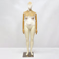 Elegant Plus Size Female Mannequin with Wooden Arms & Velvet Torso