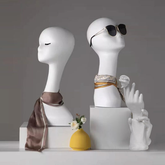 Cabeza de maniquí de cuello largo de lujo de Jelimate para pelucas, sombrero, bufanda, velo, exhibición de joyas, adornos de maniquí, cabeza de exhibición de tiro, accesorios de modelo de exhibición