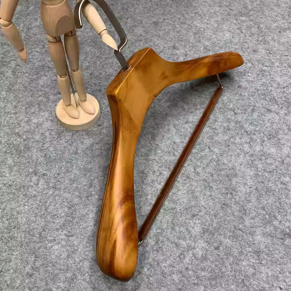 Jelimate Wide Shoulder Solid Wood Hangers Strong Wooden Hangers for Mens and Womens Wear