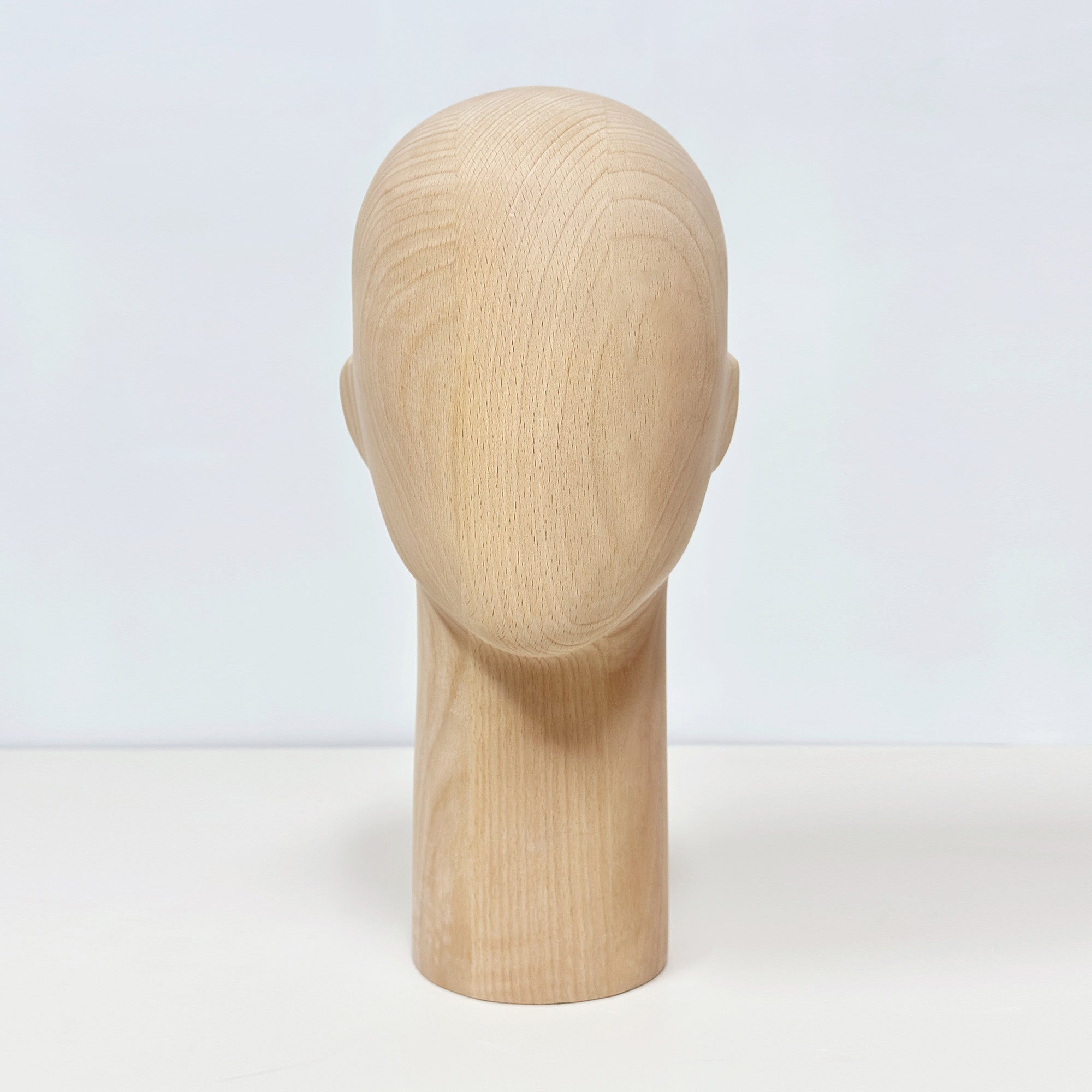JELIMATE Wooden Mannequin Head Male – Solid Wood Hat Wig Glasses Display Stand