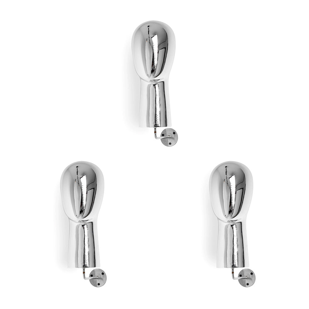 Luxury Electroplated Wall-Mounted Mannequin Head Display - Hat & Wig Stand Gold/Silver