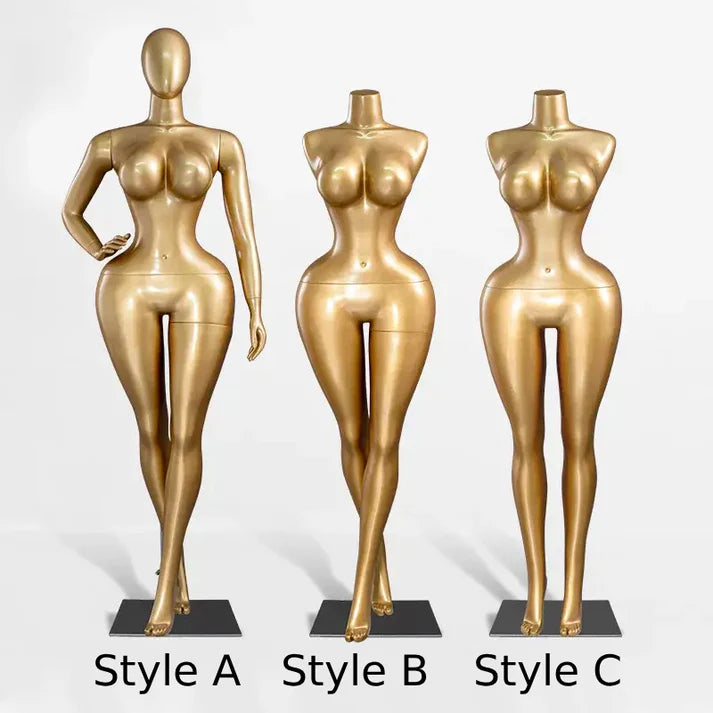 JELIMATE Gold Female Full Body Mannequin for Lingerie, Wigs & Complete Outfits