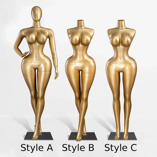 JELIMATE Gold Female Full Body Mannequin for Lingerie, Wigs & Complete Outfits