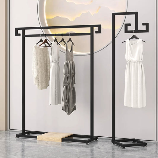 JELIMATE Floor Standing Clothing Display Rack | Boutique Garment Hanger Rack Stand