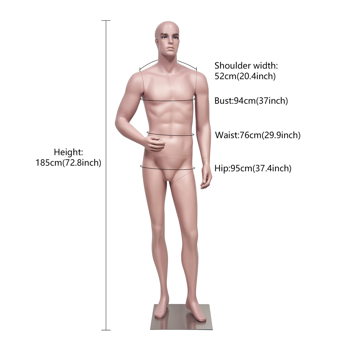 JELIMATE Full Body Male Female Mannequin with Face for Clothing Store Window Display