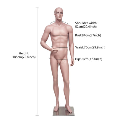 JELIMATE Full Body Male Female Mannequin with Face for Clothing Store Window Display