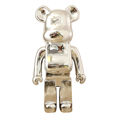 Luxury Violent Bear Ornament - Full Body Electroplated Gold Decoration for Hotel & Living Room