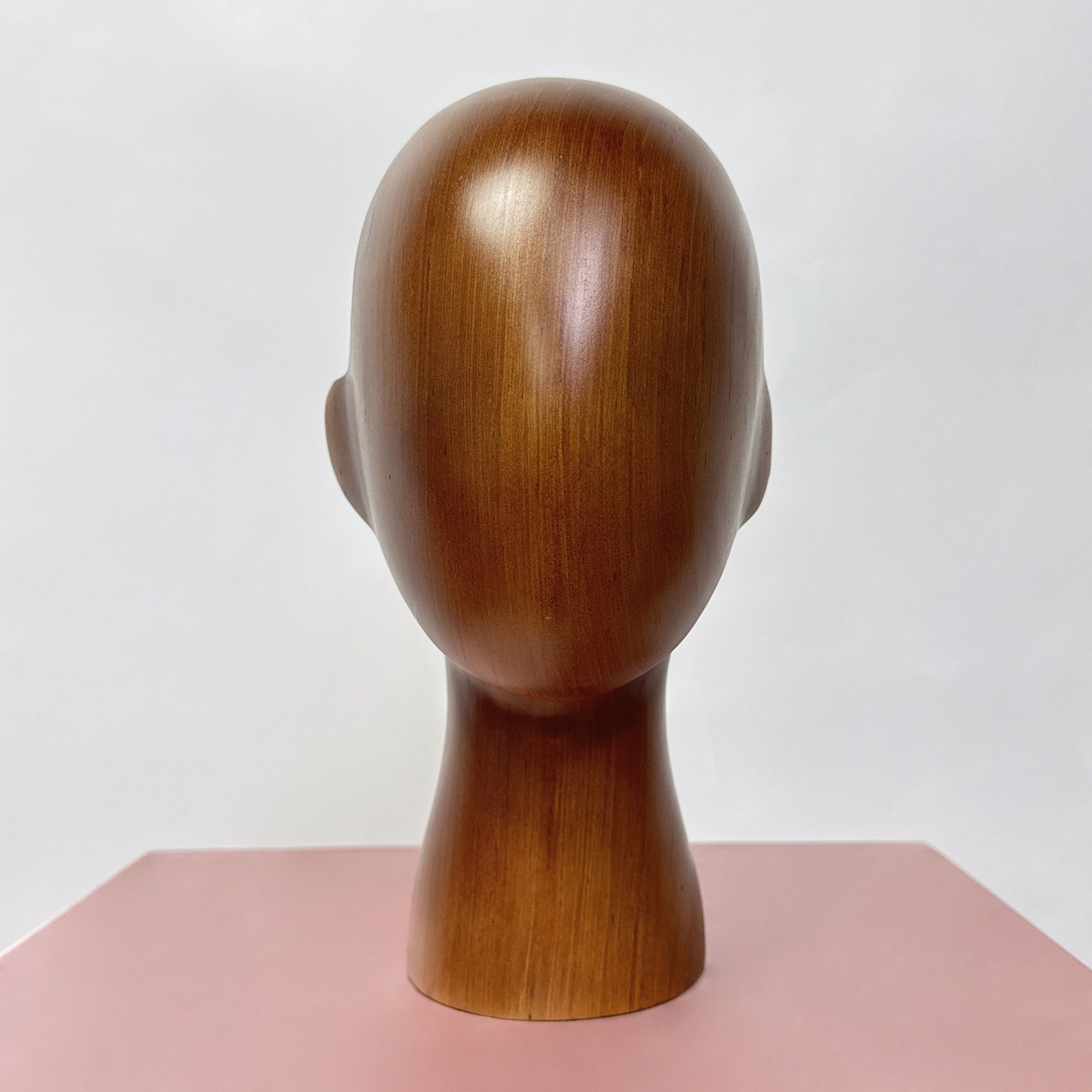 Jelimate Brown Wooden Mannequin Head Form Hat Display Head,Wood Head Mannequin For Hat Display Stand,Headband Wig Sunglasses Display Head Model