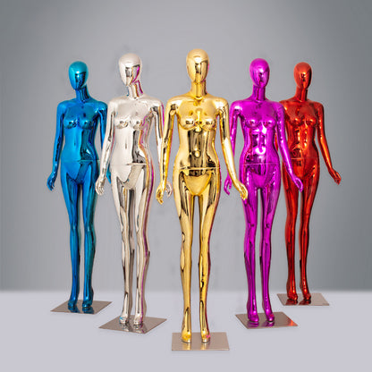 JELIMATE Luxury Electroplated Female Fiberglass Mannequin for Clothing Window Displays